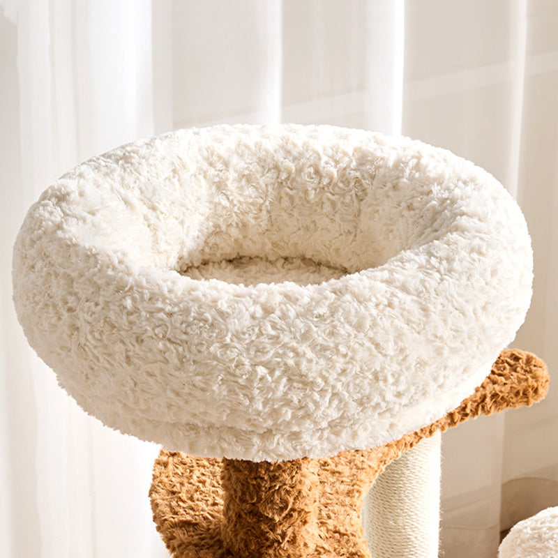 Scandinavian 5-Tier Cat Tree with Velvet Fabric and Hemp Rope-Orizon Depot
