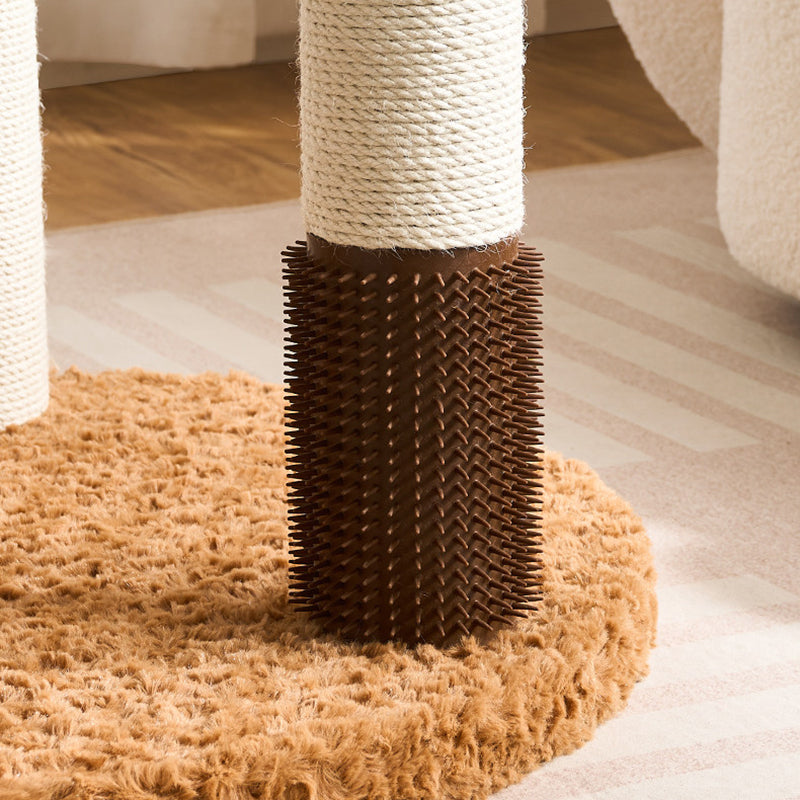 Scandinavian 5-Tier Cat Tree with Velvet Fabric and Hemp Rope-Orizon Depot