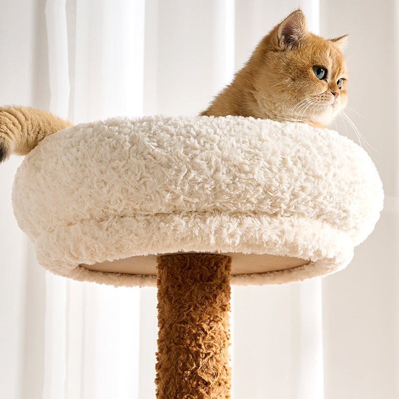 Scandinavian 5-Tier Cat Tree with Velvet Fabric and Hemp Rope-Orizon Depot