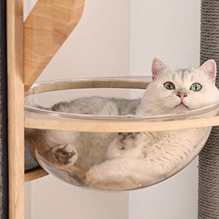 Modern Minimalist MDF Felt Round Cat Tree with Condos and Scratching Board-Orizon Depot