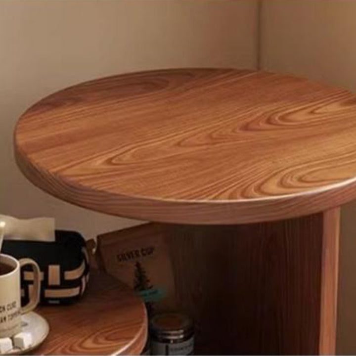 Modern Round Cat Bed with Pine Wood Nightstand - 3-Tier Bedroom Design-Orizon Depot