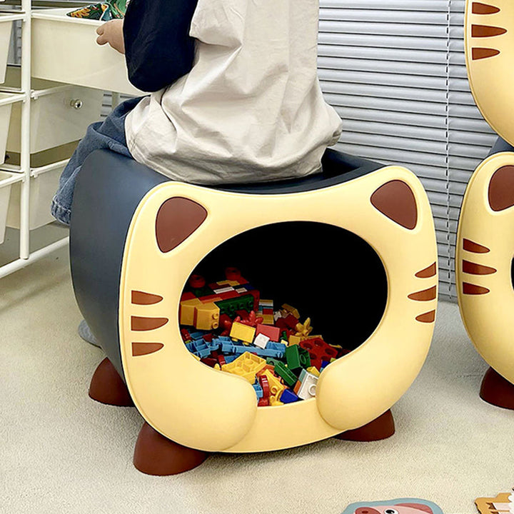 Modern Cartoon Cat Nightstand with Storage for Kids' Bedroom-Orizon Depot
