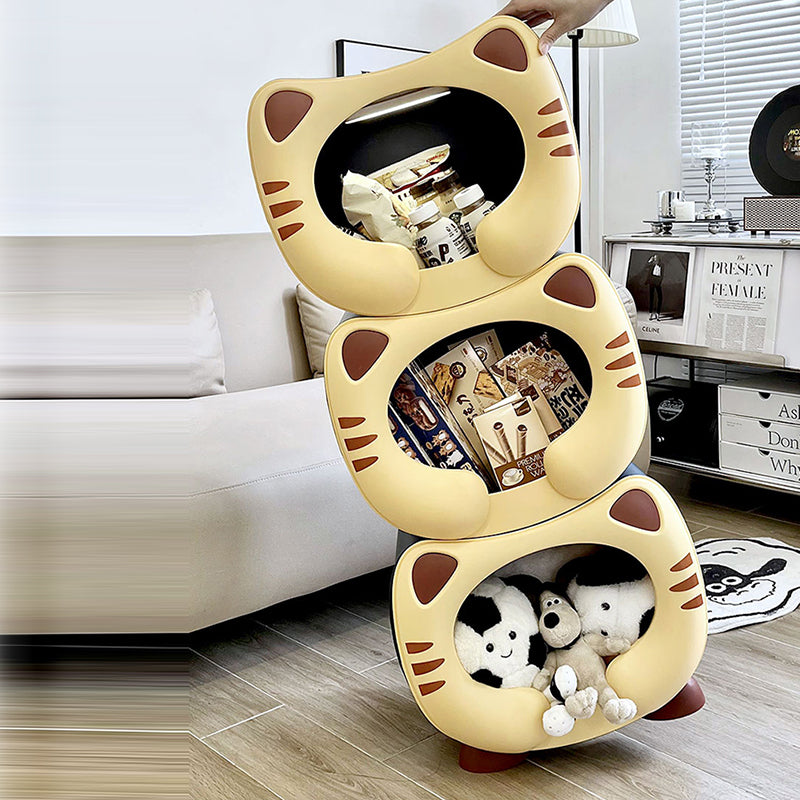 Modern Cartoon Cat Nightstand with Storage for Kids' Bedroom-Orizon Depot