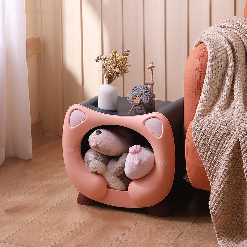 Modern Cartoon Cat Nightstand with Storage for Kids' Bedroom-Orizon Depot