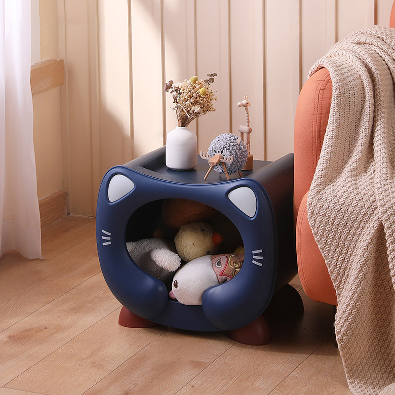 Modern Cartoon Cat Nightstand with Storage for Kids' Bedroom-Orizon Depot