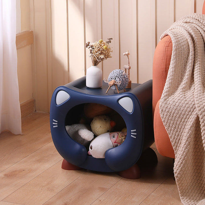 Modern Cartoon Cat Nightstand with Storage for Kids' Bedroom-Orizon Depot