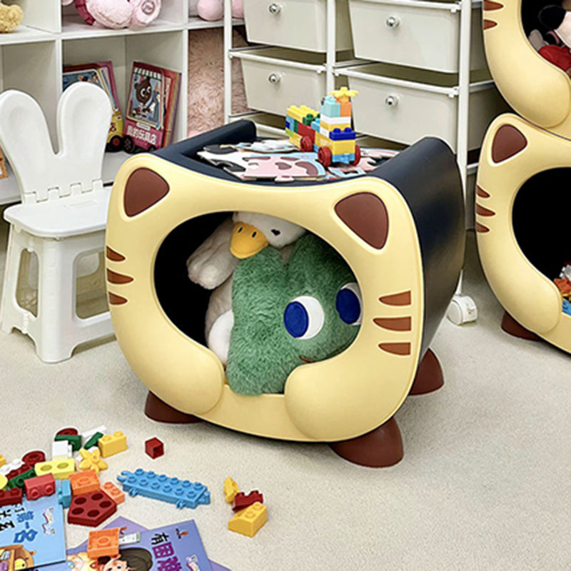 Modern Cartoon Cat Nightstand with Storage for Kids' Bedroom-Orizon Depot
