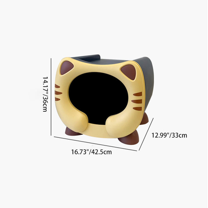 Modern Cartoon Cat Nightstand with Storage for Kids' Bedroom-Orizon Depot