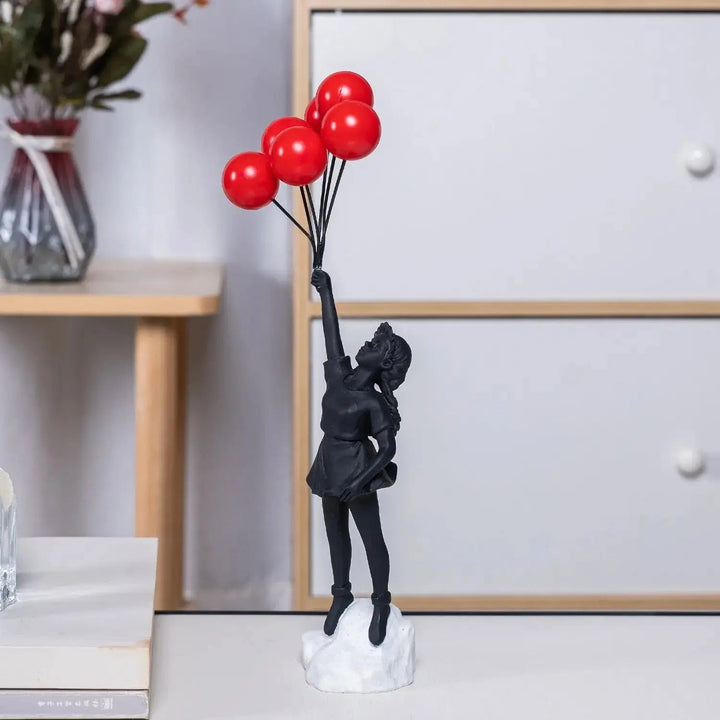 Flying Balloon Girl Statue - Banksy Inspired Art Decor-Orizon Depot