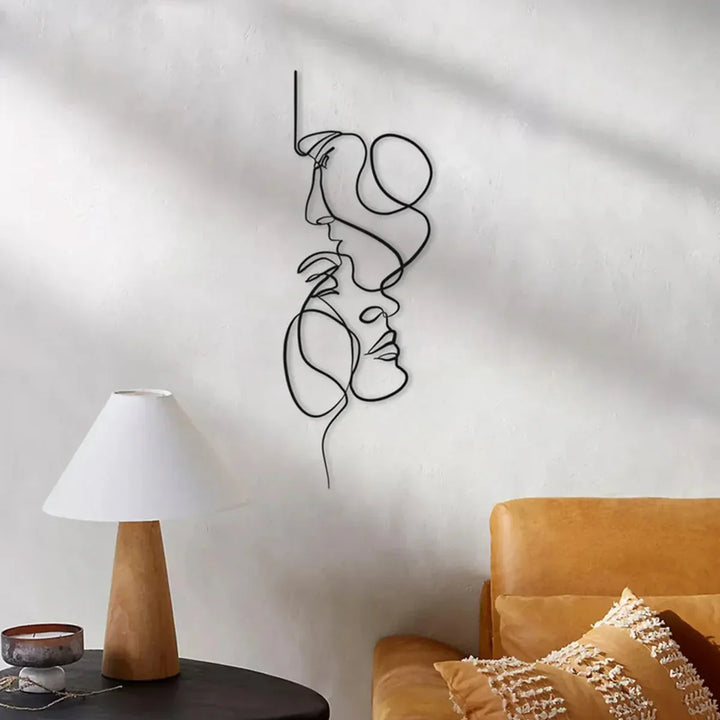 Black Metal Wall Art - Abstract Iron Sculpture for Minimalist Home Decor-Orizon Depot