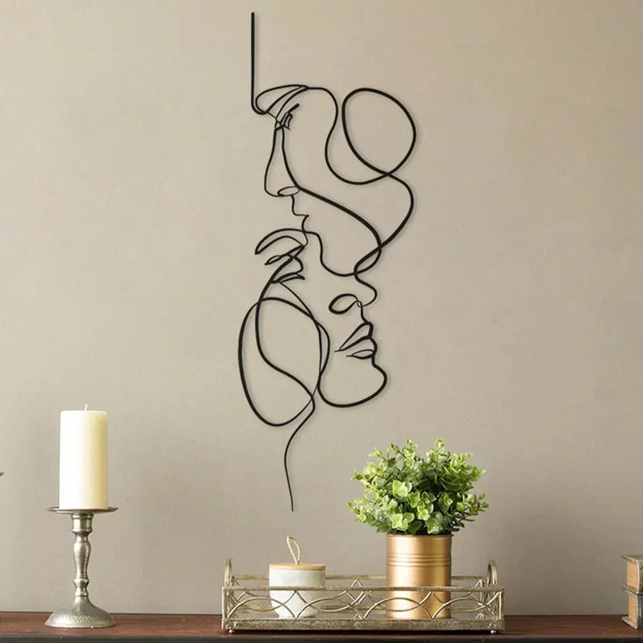 Black Metal Wall Art - Abstract Iron Sculpture for Minimalist Home Decor-Orizon Depot