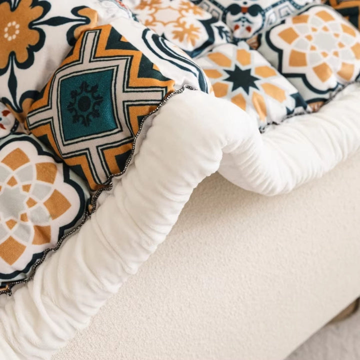 Bohemian Printed Quilted Sofa Cover for Stylish Home Decor-Orizon Depot