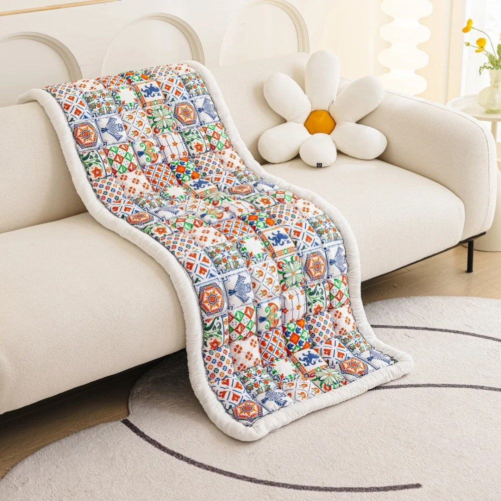 Bohemian Printed Quilted Sofa Cover for Stylish Home Decor-Orizon Depot