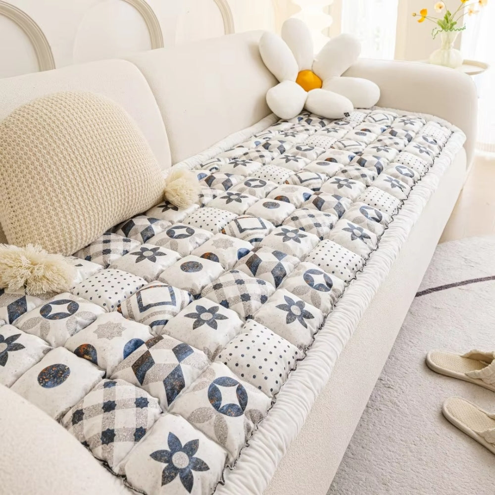 Bohemian Printed Quilted Sofa Cover for Stylish Home Decor-Orizon Depot