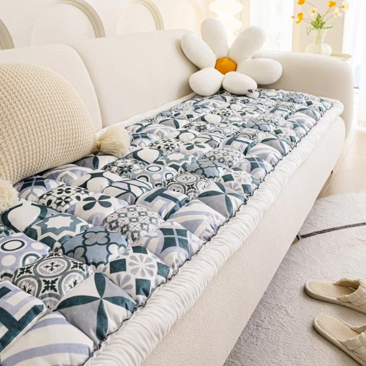 Bohemian Printed Quilted Sofa Cover for Stylish Home Decor-Orizon Depot