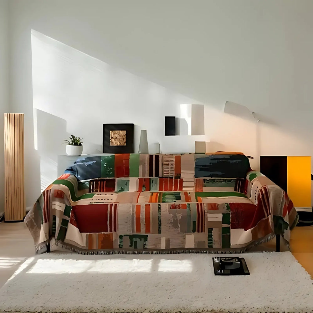 Bohemian Rustic Geometric Sofa Cover for Stylish Home Decor-Orizon Depot
