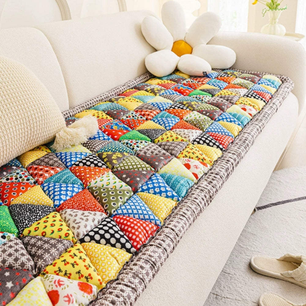 Bohemian Printed Quilted Sofa Cover for Stylish Home Decor-Orizon Depot
