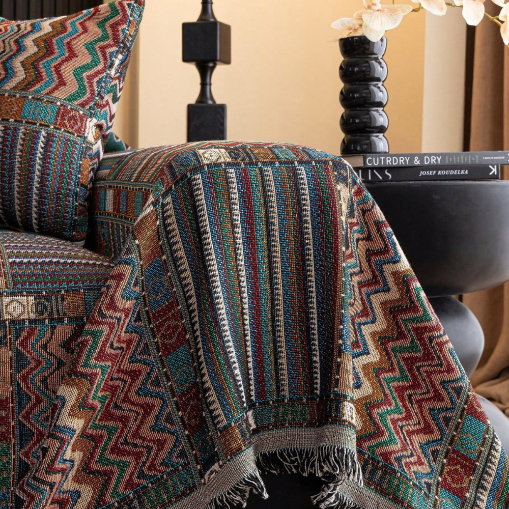 Boho Aurora Stripes Sofa Cover for Stylish Home Decor-Orizon Depot