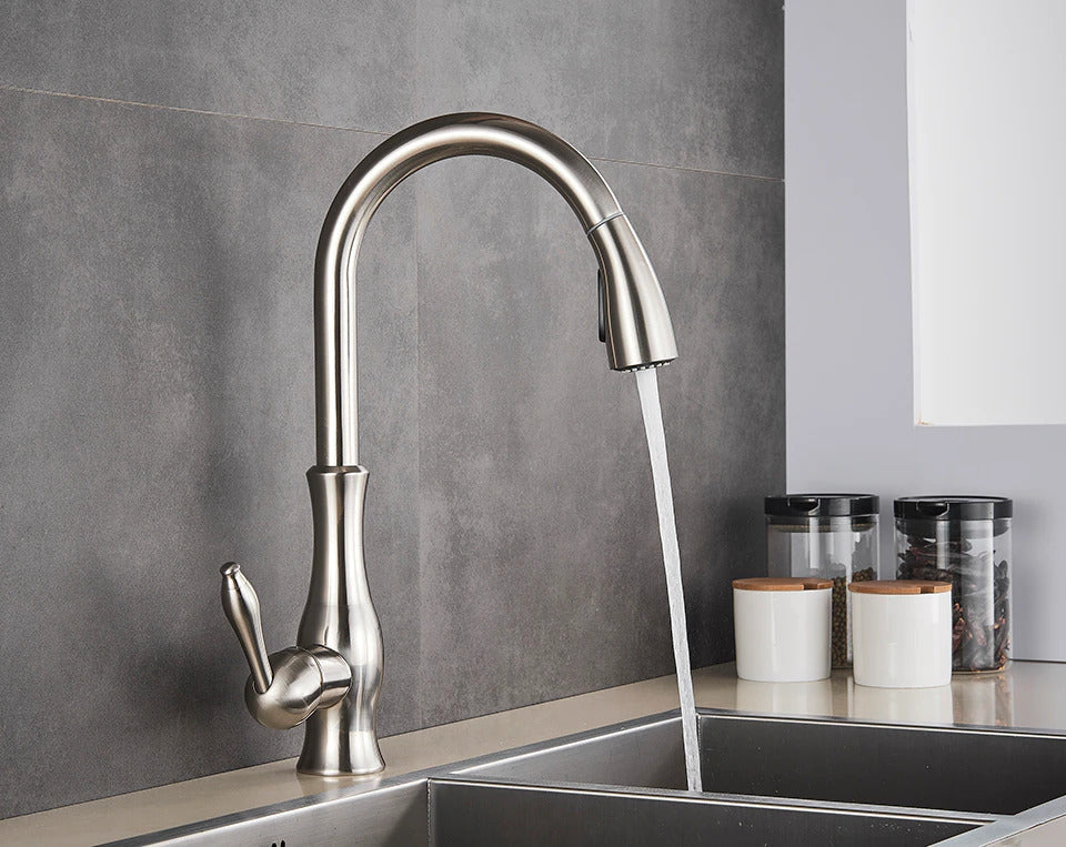 Retractable Kitchen Faucet - Easy Pull Down Spray Head-Orizon Depot
