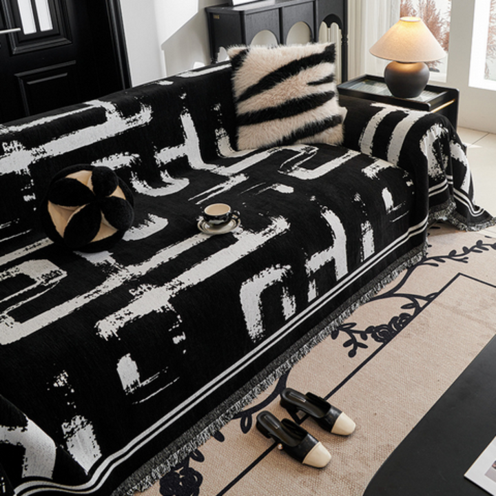 Brushstroke Art Sofa Cover - Stylish and Protective Furniture Decor-Orizon Depot