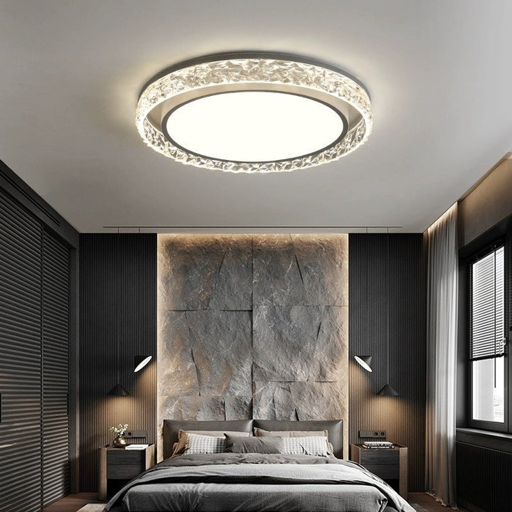 Dimmable Crystal Halo LED Ceiling Light | Flush Mount Fixture