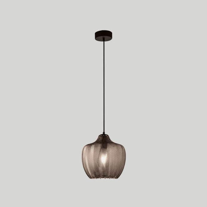 Nordic Wavy Glass Barrel Pendant Lamp-Orizon Depot