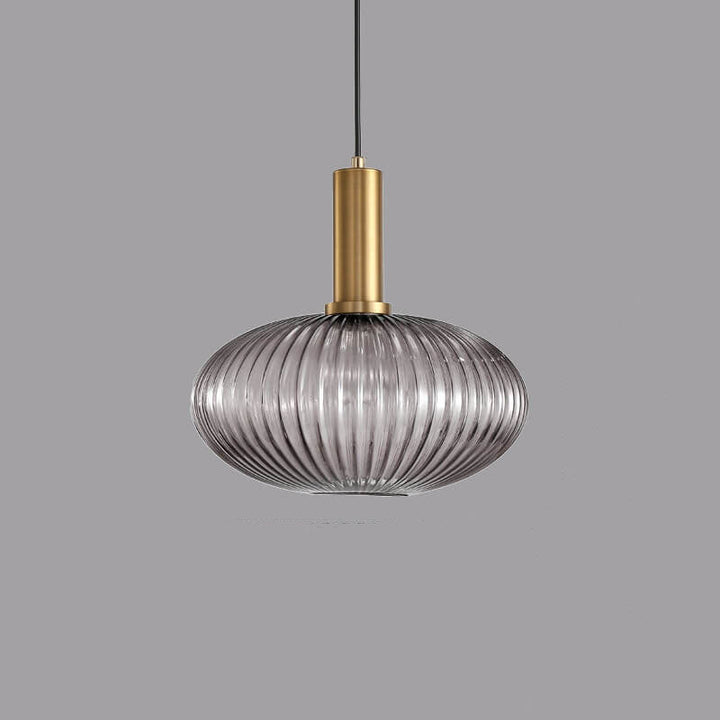 Modern Minimalist Striped Glass Lantern 1-Light Hanging Lamp-Orizon Depot