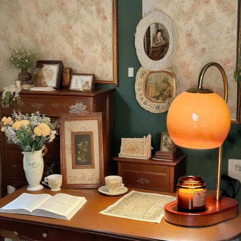 Adjustable Flameless Wax Melting Table Lamp with Candle Warmer-Orizon Depot