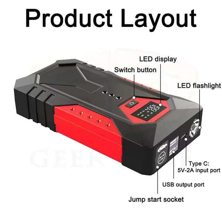 Car Jump Starter Power Bank 18000mAh 1200A Emergency Booster-Orizon Depot
