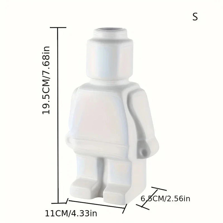 Ceramic Lego-Inspired Vase for Home Decor-Orizon Depot