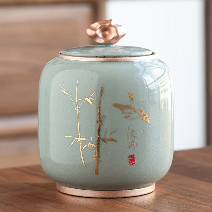 Ceramic Teapot with Moisture-Proof Sealed Storage Container-Orizon Depot