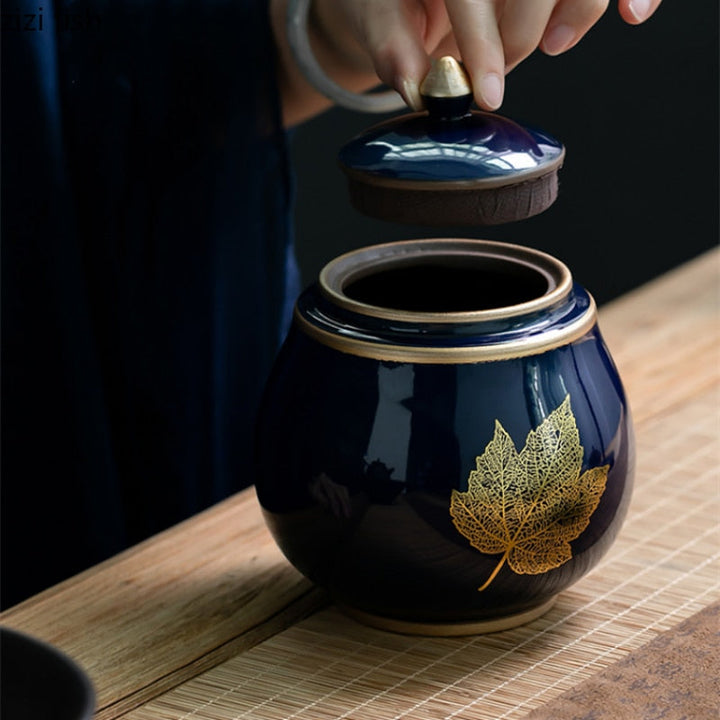 Ceramic Teapot with Moisture-Proof Sealed Storage Container-Orizon Depot