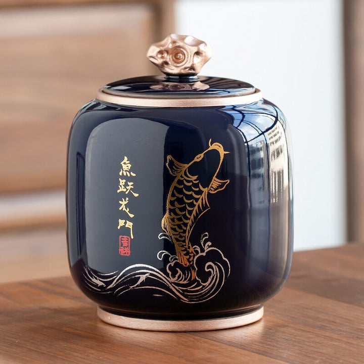 Ceramic Teapot with Moisture-Proof Sealed Storage Container-Orizon Depot