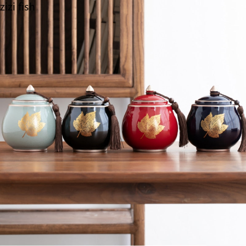 Ceramic Teapot with Moisture-Proof Sealed Storage Container-Orizon Depot