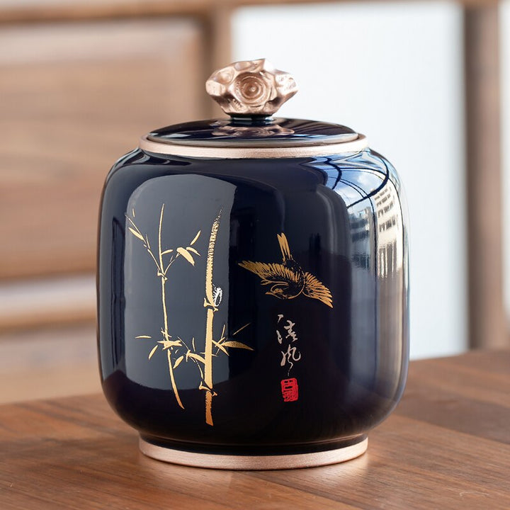 Ceramic Teapot with Moisture-Proof Sealed Storage Container-Orizon Depot