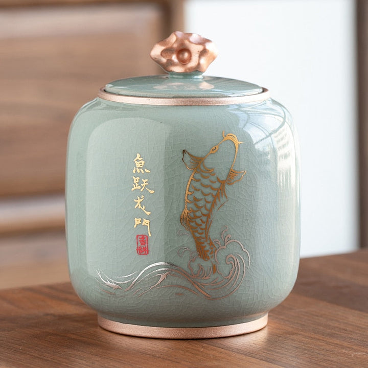 Ceramic Teapot with Moisture-Proof Sealed Storage Container-Orizon Depot