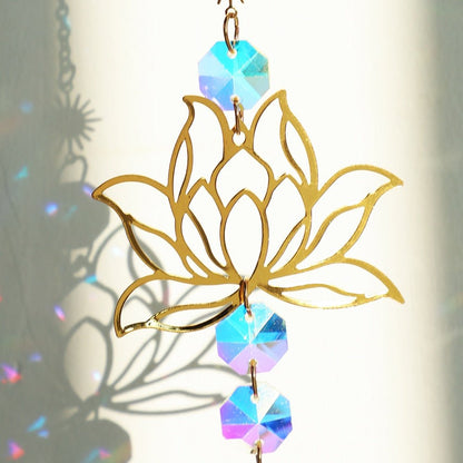 Chakra Crystal Lotus Sun Collector for Positive Energy and Balance-Orizon Depot