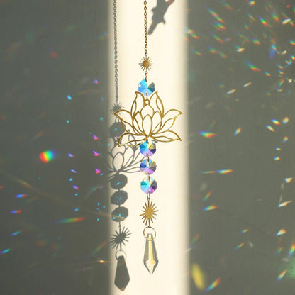 Chakra Crystal Lotus Sun Collector for Positive Energy and Balance-Orizon Depot