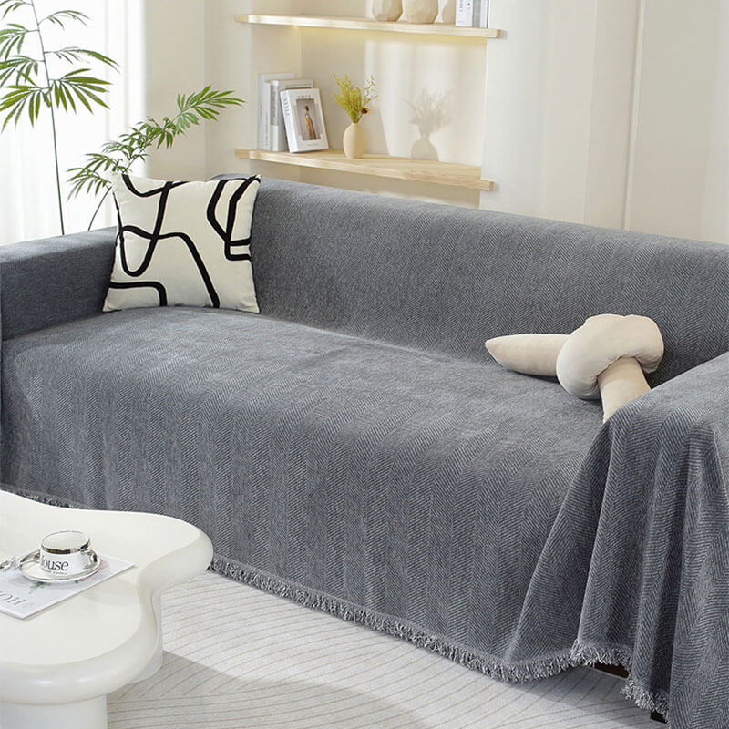 Cozy Soft Fringe Throw Blanket for Indoor & Outdoor Use