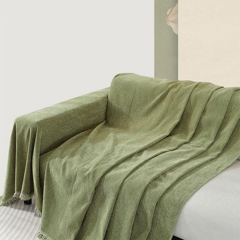 Cozy Soft Fringe Throw Blanket for Indoor & Outdoor Use
