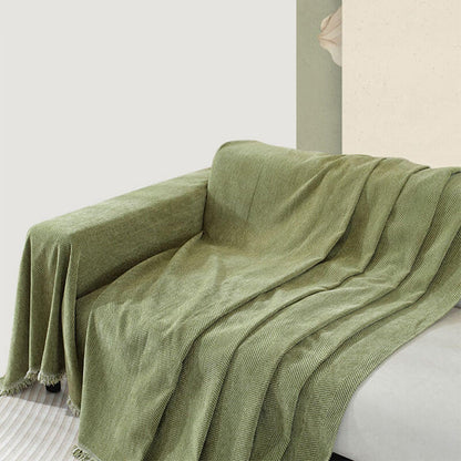 Cozy Soft Fringe Throw Blanket for Indoor & Outdoor Use