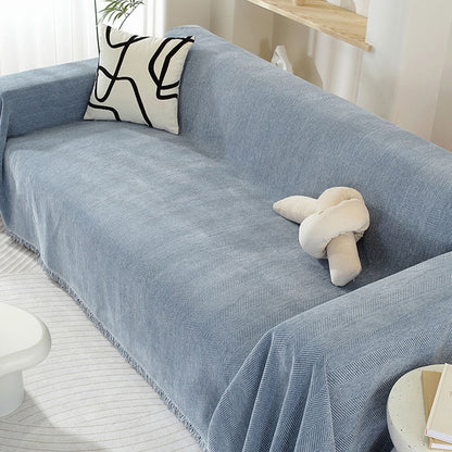 Cozy Soft Fringe Throw Blanket for Indoor & Outdoor Use