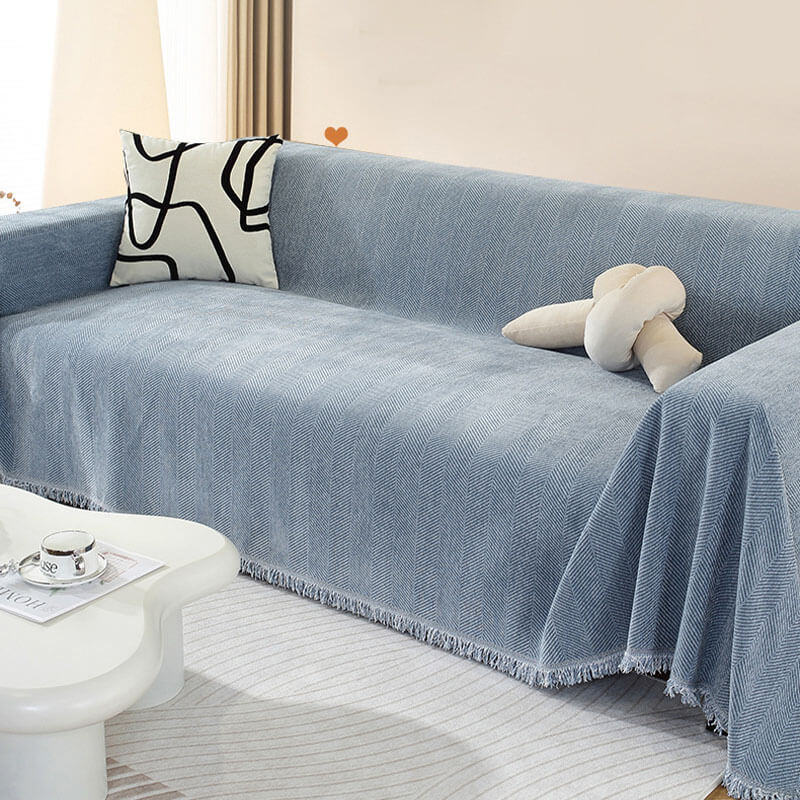 Cozy Soft Fringe Throw Blanket for Indoor & Outdoor Use
