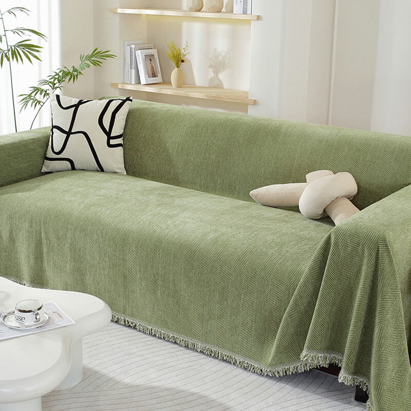 Cozy Soft Fringe Throw Blanket for Indoor & Outdoor Use
