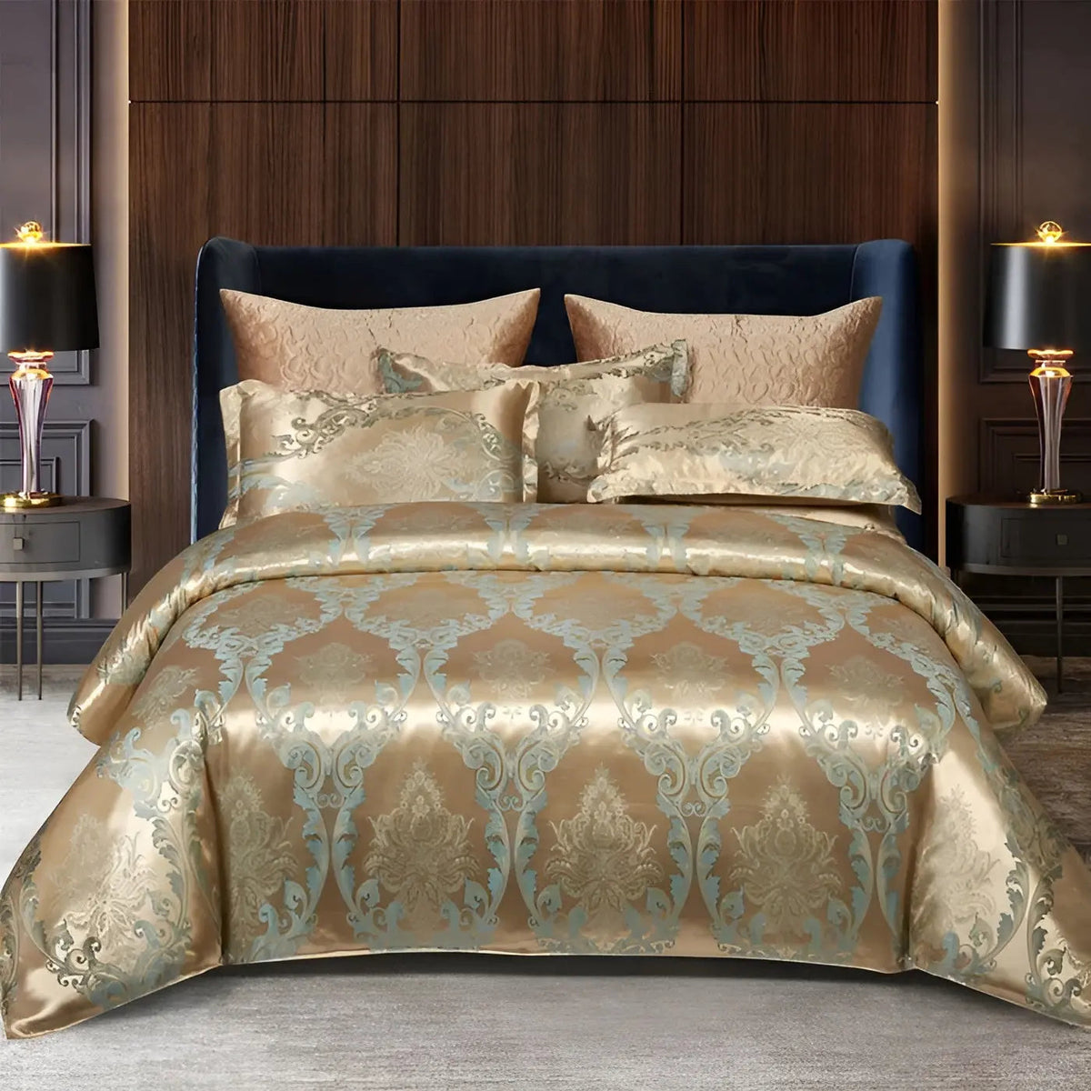 Chic Satin Jacquard Duvet Cover for Elegant Luxury Bedroom Decor-Orizon Depot