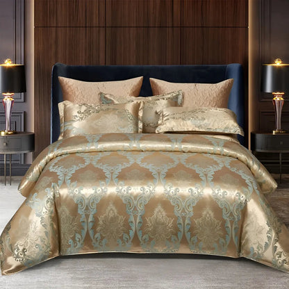 Chic Satin Jacquard Duvet Cover for Elegant Luxury Bedroom Decor-Orizon Depot