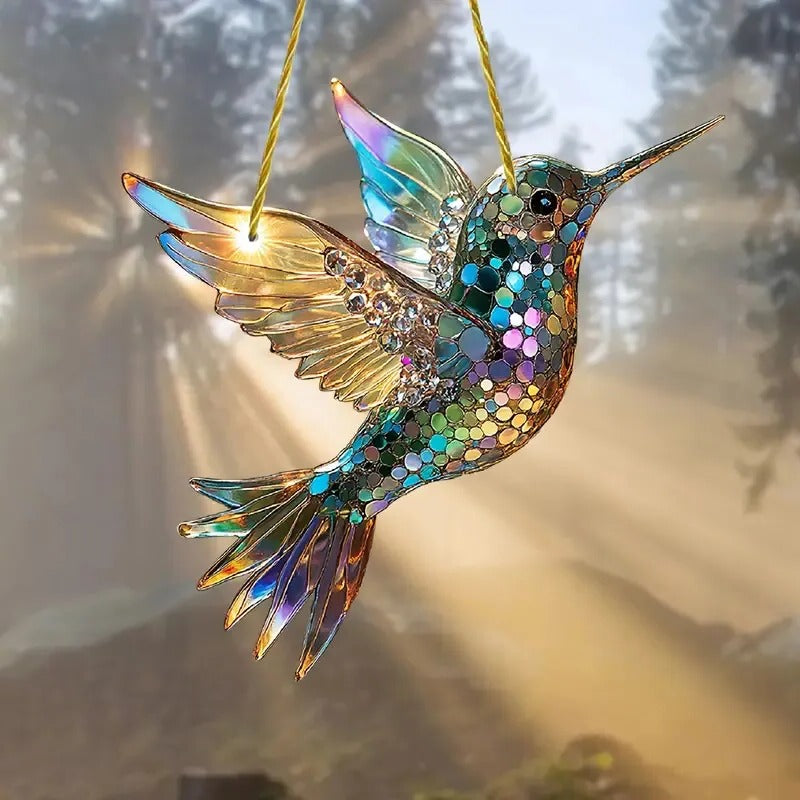 Colorful Hummingbird Suncatcher for Window Decoration-Orizon Depot