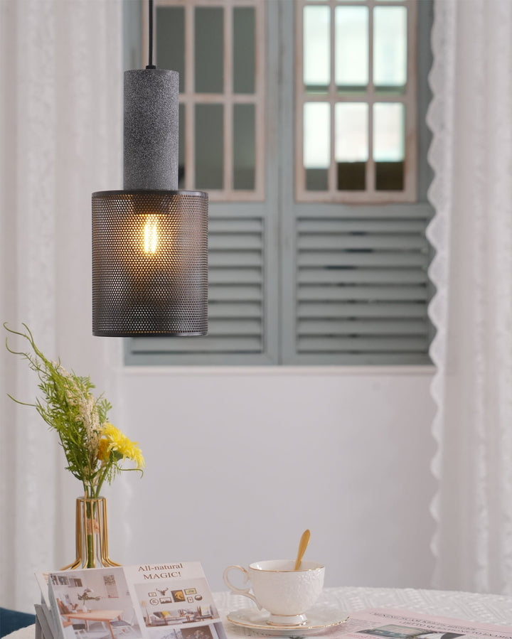 Industrial LED Pendant Light | Modern Concrete Hanging Fixture