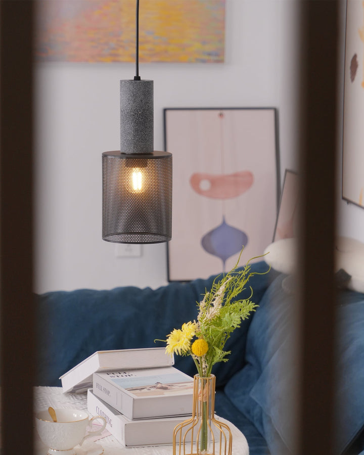 Industrial LED Pendant Light | Modern Concrete Hanging Fixture
