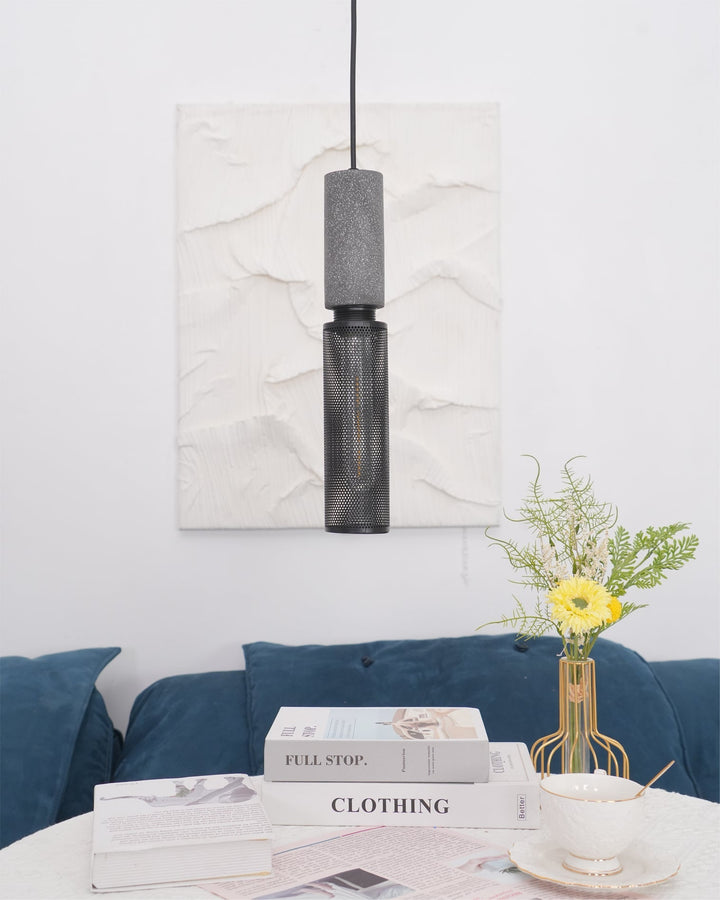 Industrial LED Pendant Light | Modern Concrete Hanging Fixture
